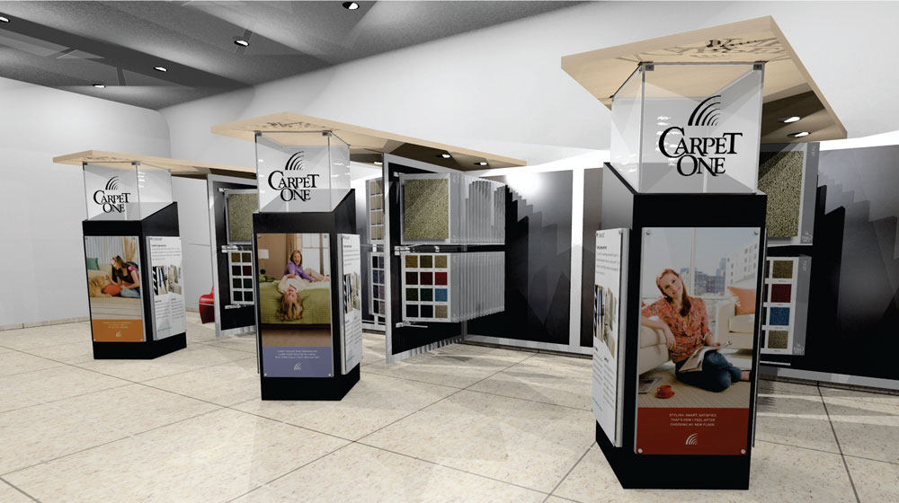 Carpet design center retail pop display rack