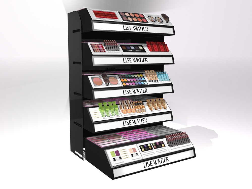cosmetic product retail pop display rack